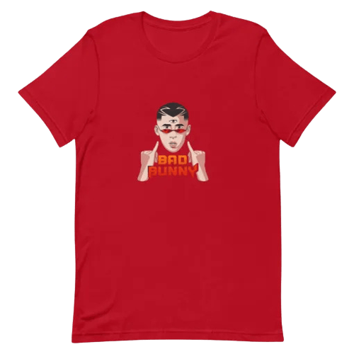 Men Bad Bunny Red T Shirt